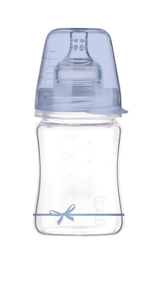 LOVI Fľaša sklenená 150 ml BABY SHOWER chalan
